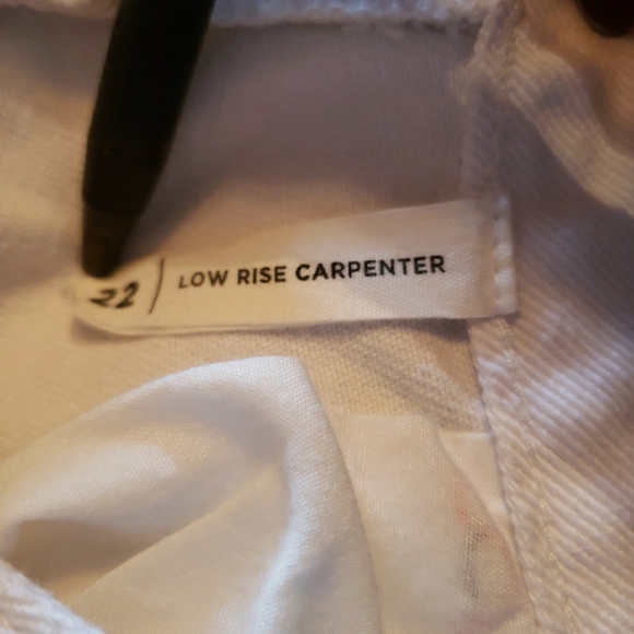 PacSun Women's 22 XXS Low Rise Carpenter Embroidered Jeans White Mushroom Flower - Picture 9 of 10